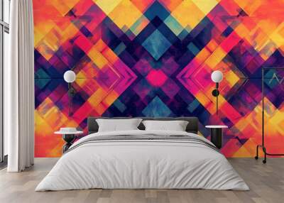 Abstract Geometric Pattern with Vibrant Colors created with Generative AI Wall mural