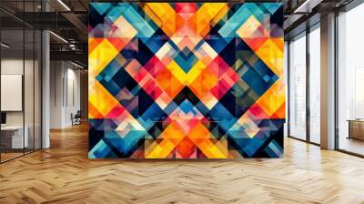 Abstract Geometric Pattern with Vibrant Colors created with Generative AI Wall mural