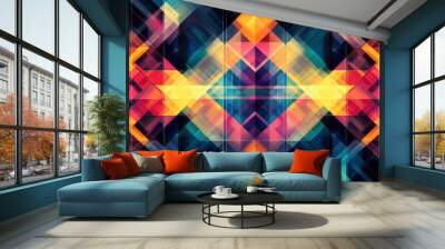 Abstract Geometric Pattern with Vibrant Colors created with Generative AI Wall mural