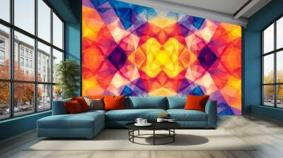 Abstract Geometric Pattern with Vibrant Colors created with Generative AI Wall mural