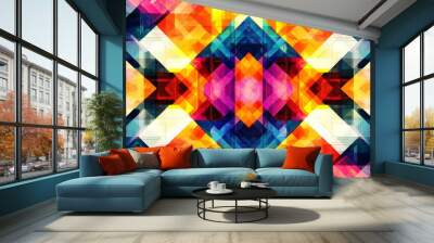 Abstract Geometric Pattern with Vibrant Colors created with Generative AI Wall mural