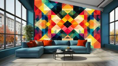 Abstract Geometric Pattern with Vibrant Colors created with Generative AI Wall mural