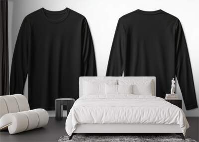 Black long sleeve tshirt mockup isolated created with Generative AI Wall mural