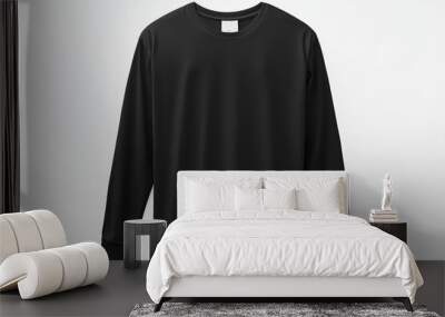 Black long sleeve tshirt mockup isolated created with Generative AI Wall mural