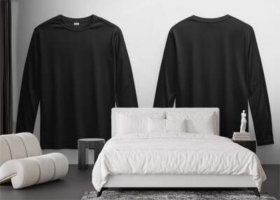 Black long sleeve tshirt mockup isolated created with Generative AI Wall mural