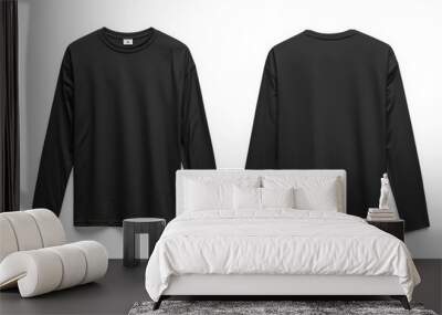 Black long sleeve tshirt mockup isolated created with Generative AI Wall mural