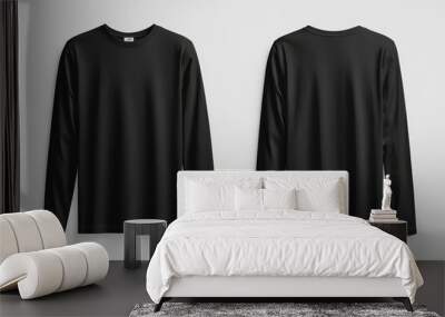 Black long sleeve tshirt mockup isolated created with Generative AI Wall mural