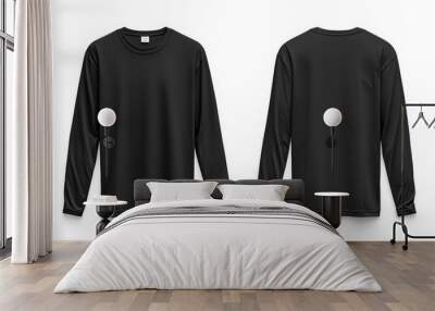 Black long sleeve tshirt mockup isolated created with Generative AI Wall mural