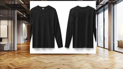 Black long sleeve tshirt mockup isolated created with Generative AI Wall mural