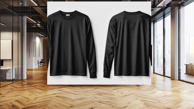 Black long sleeve tshirt mockup isolated created with Generative AI Wall mural