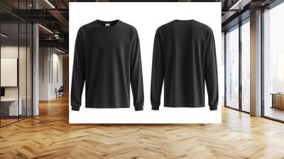 Black long sleeve tshirt mockup isolated created with Generative AI Wall mural