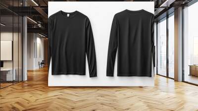 Black long sleeve tshirt mockup isolated created with Generative AI Wall mural