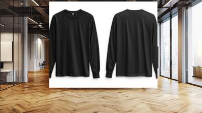 Black long sleeve tshirt mockup isolated created with Generative AI Wall mural