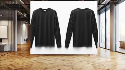 Black long sleeve tshirt mockup isolated created with Generative AI Wall mural