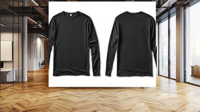 Black long sleeve tshirt mockup isolated created with Generative AI Wall mural