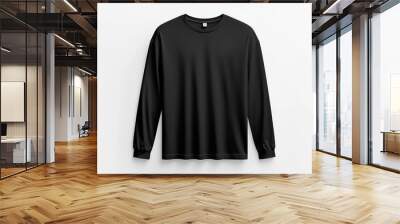 Black long sleeve tshirt mockup isolated created with Generative AI Wall mural