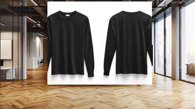 Black long sleeve tshirt mockup isolated created with Generative AI Wall mural