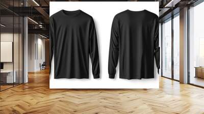 Black long sleeve tshirt mockup isolated created with Generative AI Wall mural