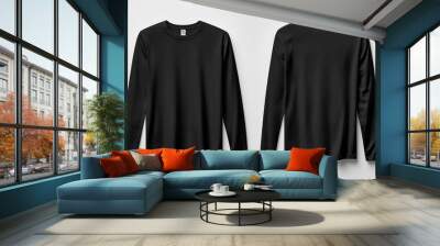 Black long sleeve tshirt mockup isolated created with Generative AI Wall mural