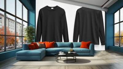 Black long sleeve tshirt mockup isolated created with Generative AI Wall mural