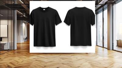 Black Tshirt Mockup Front and Back Isolated created with Generative AI Wall mural