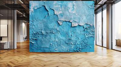 Blue textured concrete background created with Generative AI Wall mural