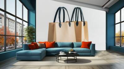 Simple Shopping Bag Mockup Isolated created with Generative AI Wall mural