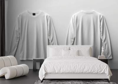 White Long Sleeve Tshirt Mockup Isolated created with Generative AI Wall mural