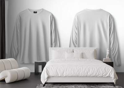 White Long Sleeve Tshirt Mockup Isolated created with Generative AI Wall mural