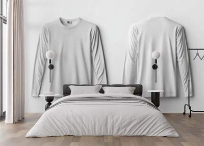 White Long Sleeve Tshirt Mockup Isolated created with Generative AI Wall mural