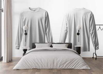 White Long Sleeve Tshirt Mockup Isolated created with Generative AI Wall mural