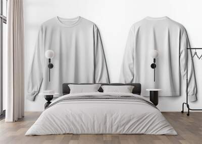 White Long Sleeve Tshirt Mockup Isolated created with Generative AI Wall mural