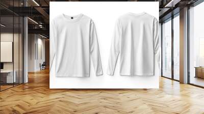 White Long Sleeve Tshirt Mockup Isolated created with Generative AI Wall mural