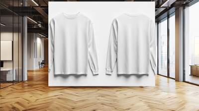 White Long Sleeve Tshirt Mockup Isolated created with Generative AI Wall mural