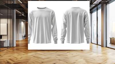 White Long Sleeve Tshirt Mockup Isolated created with Generative AI Wall mural