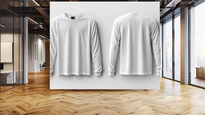 White Long Sleeve Tshirt Mockup Isolated created with Generative AI Wall mural