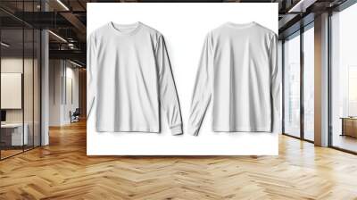 White Long Sleeve Tshirt Mockup Isolated created with Generative AI Wall mural