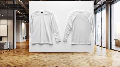 White Long Sleeve Tshirt Mockup Isolated created with Generative AI Wall mural