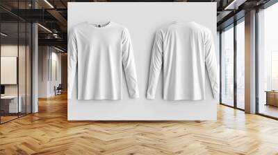 White Long Sleeve Tshirt Mockup Isolated created with Generative AI Wall mural