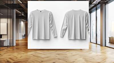 White Long Sleeve Tshirt Mockup Isolated created with Generative AI Wall mural