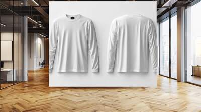 White Long Sleeve Tshirt Mockup Isolated created with Generative AI Wall mural