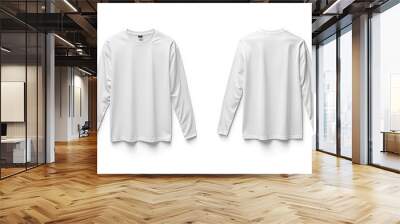 White Long Sleeve Tshirt Mockup Isolated created with Generative AI Wall mural