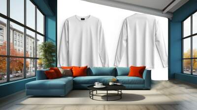 White Long Sleeve Tshirt Mockup Isolated created with Generative AI Wall mural