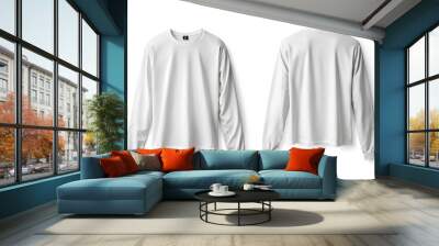 White Long Sleeve Tshirt Mockup Isolated created with Generative AI Wall mural