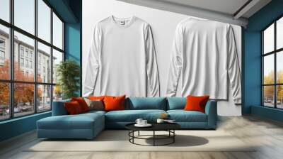 White Long Sleeve Tshirt Mockup Isolated created with Generative AI Wall mural