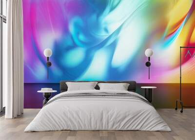 background bright abstract texture blank pattern colorful gradient light wallpaper graphic color blue design multicolor vivid art blur shape smooth purple illustration futuristic glow modern banner Wall mural