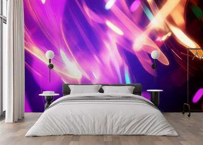 futuristic design speed transparent digital power beam magic curve wave shine movement technology graphic illustration flow fast blur spark swirl modern color art stripe lens red space explosion Wall mural