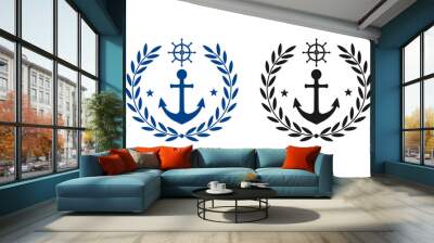 Anchor design logo template illustration Wall mural