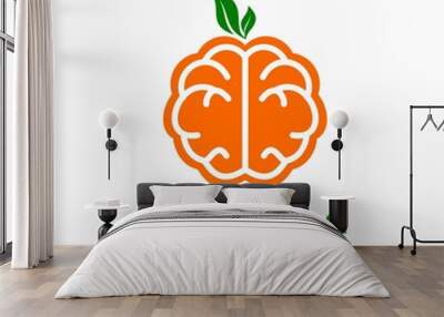 Brain food logo template illustration Wall mural