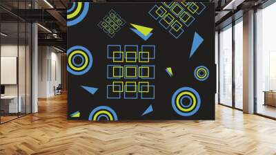 bright black abstract geometric background Wall mural